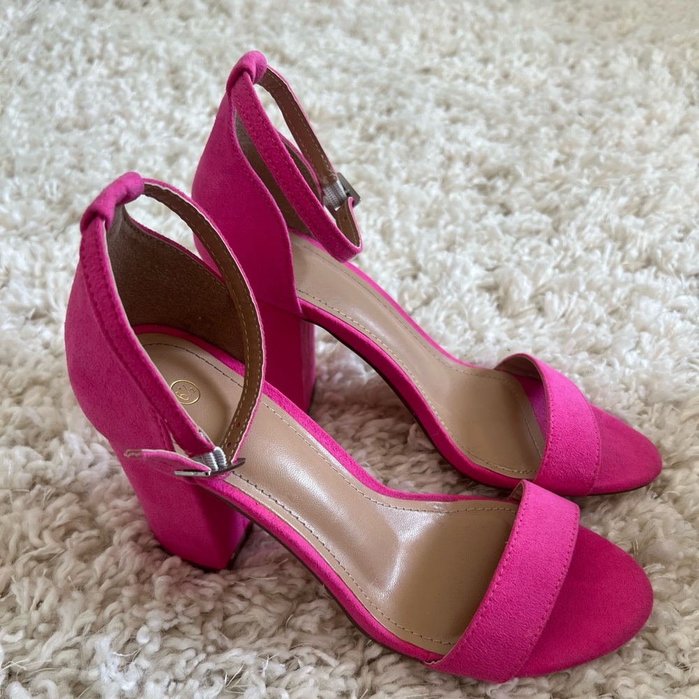 Women’s Pink Chunky Block Heels Size 6.5